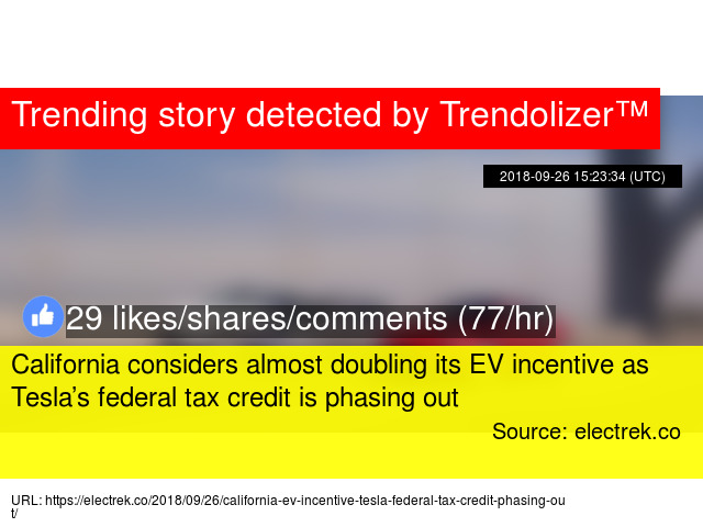 California Considers Almost Doubling Its Ev Incentive As Tesla 8217 California Considers Almost Doubling Its Ev Incentive As Tesla S Federal Tax Credit Is Phasing Out Stats
